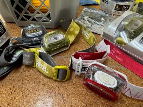 Headlamps and flags.
