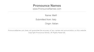 How to pronounce Melfi