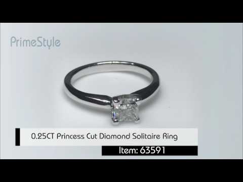 0.25CT Princess Cut Diamond Solitaire Ring