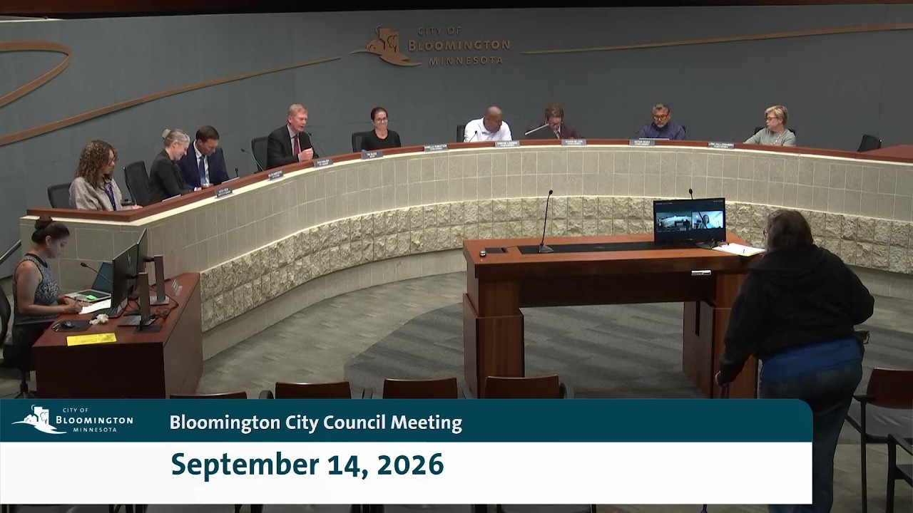 September 14, 2026 Bloomington City Council Meeting