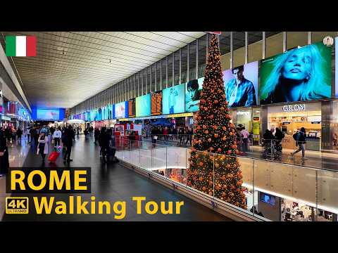 22 Dec 2025 | Rome Night Walk | Termini → Via Nazionale → Trevi Fountain | 4K