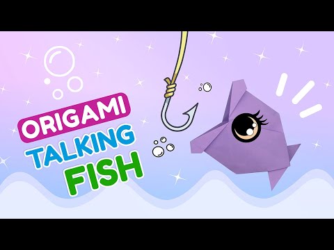 Talking origami fish | How to make paper 3D fish