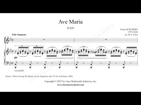 Schubert : Ave Maria, D 839 - B flat Major