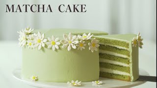 [Eng Sub]말차 (녹차)생크림 케이크/안정적인 생크림/ASMR/Matcha (green tea)whipped cream cake