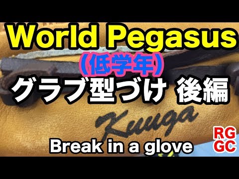 グラブ型付け part2 WorldPegasus（低学年向け仕様）Break in a glove #1990 Video