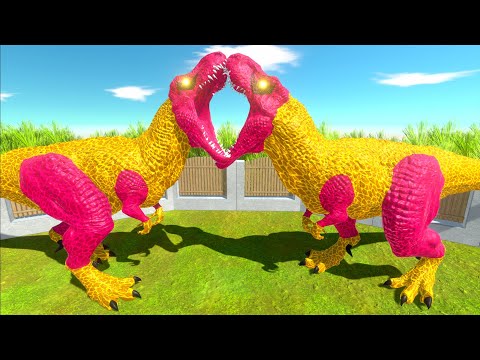 FIRE T-REX vs HULK GORO vs BATMAN MOSASAURUS DEATH RUN - Animal Revolt Battle