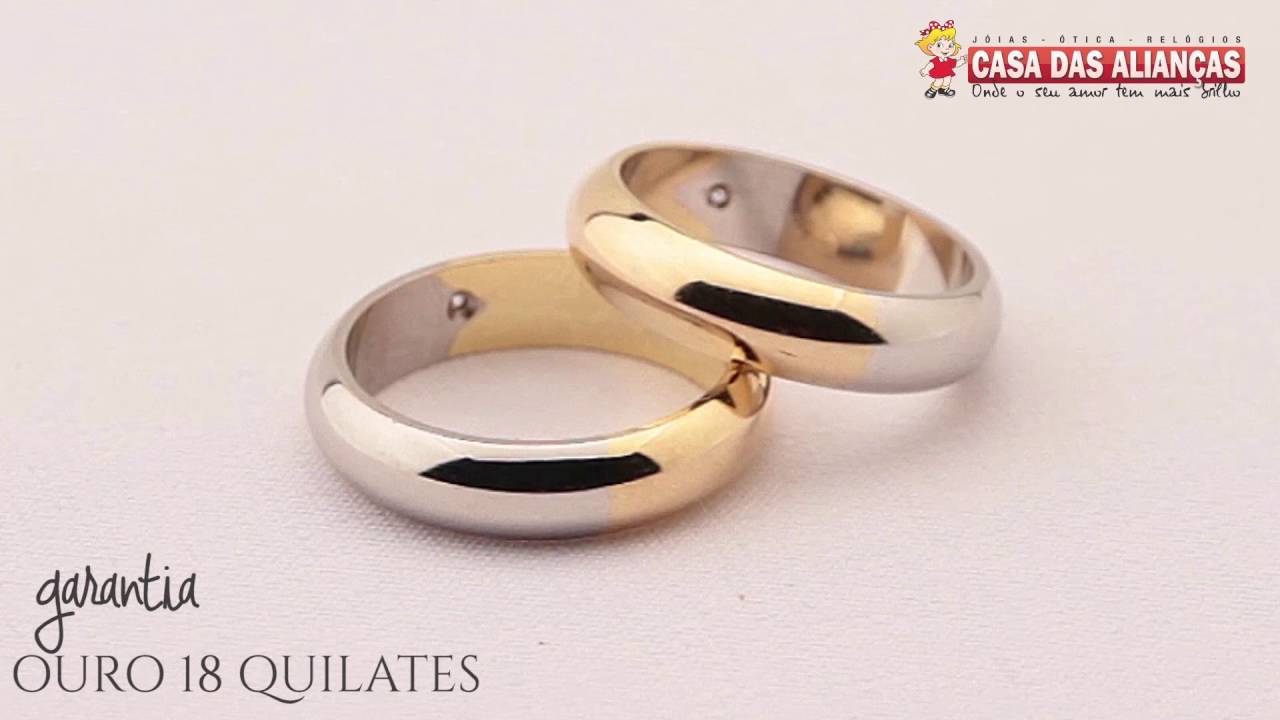 ALIANÇA DE OURO AMARELO E OURO BRANCO - AS0054