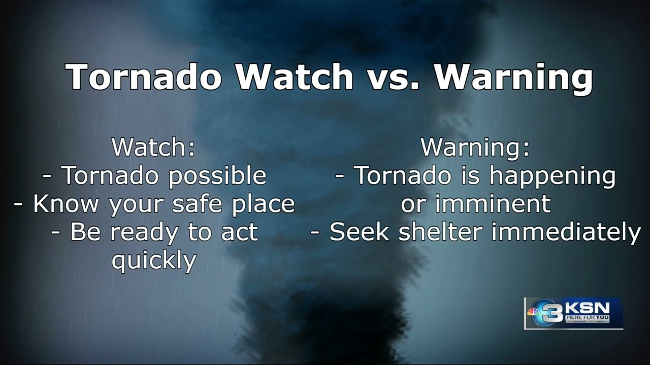What is the difference between a tornado watch and a warning?