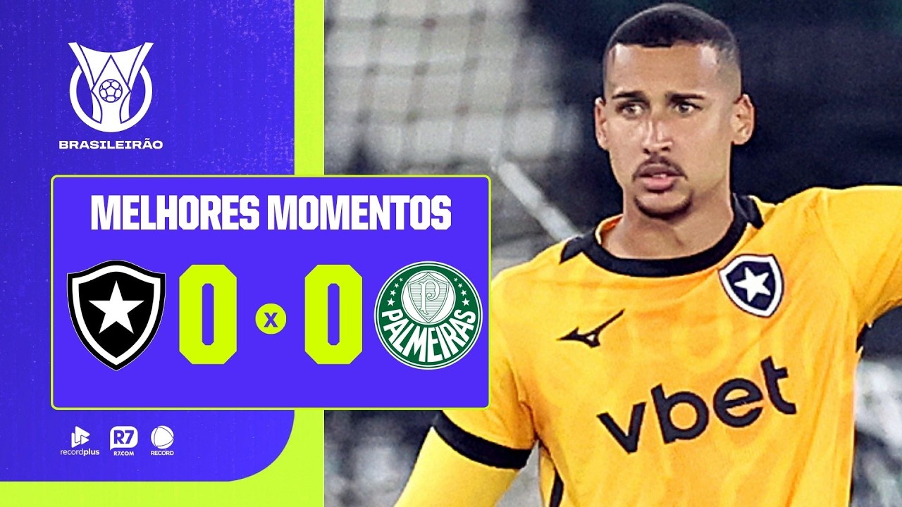 VÍDEO | Melhores momentos do empate entre Botafogo e Palmeiras no Estádio Nilton Santos