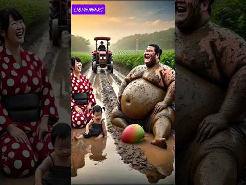 Evolution of cat:Sumo wrestler and baby sitting on the dirty road with tractor 🥰#cat#cute#love#short