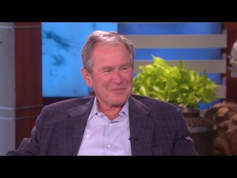 George W. Bush talks to Ellen about poncho battle