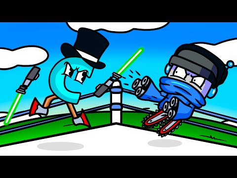 We Glue Lightsabers and Chainsaws to Our Arms and Legs and Battle in Merge Ragdoll Fighting!