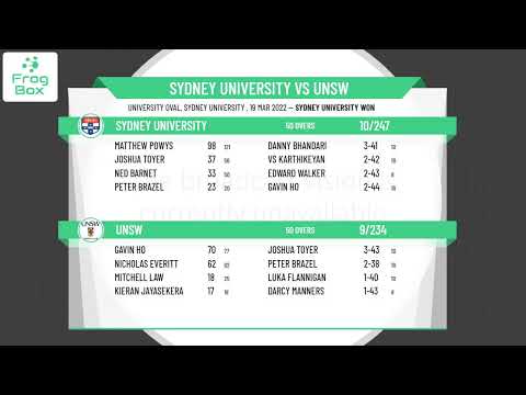 NPC - Third Grade - Qualifying Final - Sydney University v UNSW - Day 2