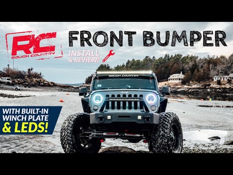 Rough Country Stubby LED Winch Bumper // Jeep JK, JL, Gladiator JT