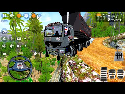 12 Wheeler Big Stones Loaded Transport Truck Driving In Offroad | Bus Simulator Indonesia Mod 2025