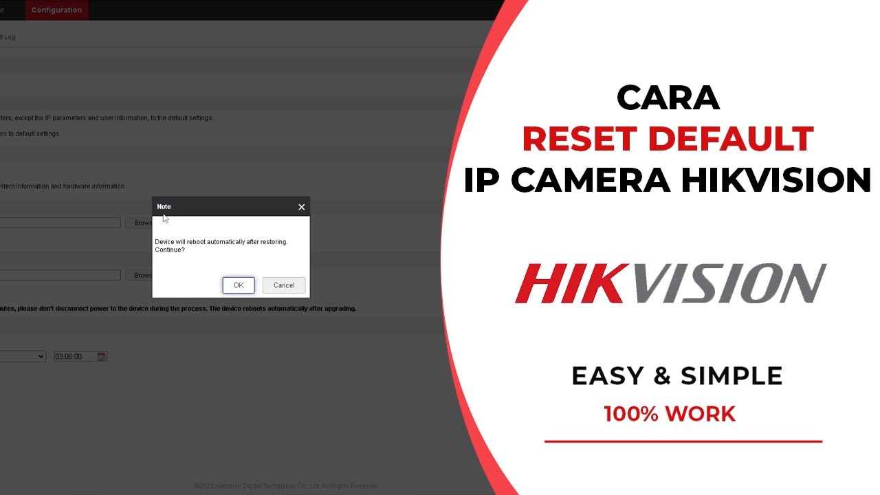 How to Reset Hikvision IP Camera Defaults