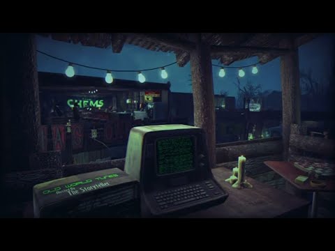 10 Hours of a Fallout 4 Thunderstorm a Glass of Whiskey and Smooth Jazz ASMR, Sleep, Study, Ambient