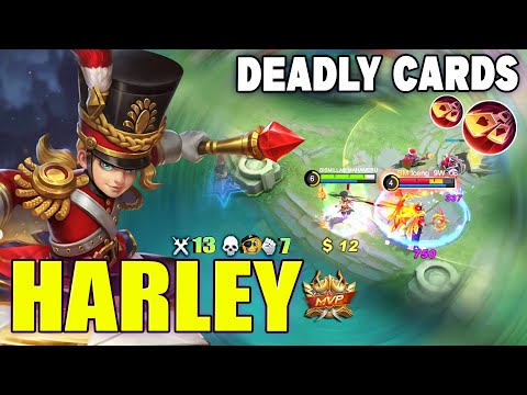Harley Deadly Cards Everywhere! Top Global Harley Gameplay ~ Mobile Legends