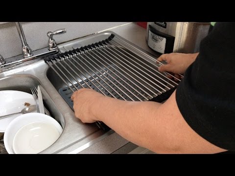 Roll-up dish drying rack