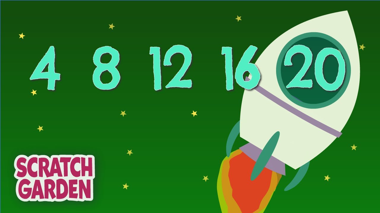 The Counting by Fours Song | Counting Songs | Scratch Garden
