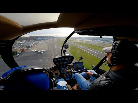 Full Flight: Lunch run to Harvey Field (S43) in a Robinson R44