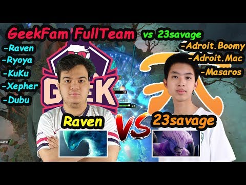 Raven [Morphling] GeekFam Full Team Party Ranked vs 23savage [Faceless Void] Dota 2 7.22G Gameplay