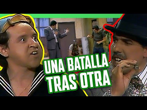 Quico pelea con el Chavo y Don Ramón con el Profesor Jirafales
