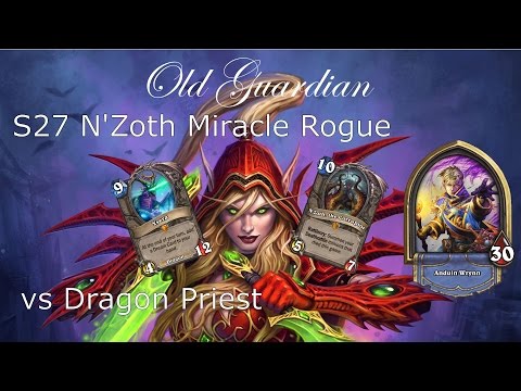 Hearthstone Standard S27 N'Zoth Miracle Rogue vs Dragon Priest -  The dead rising