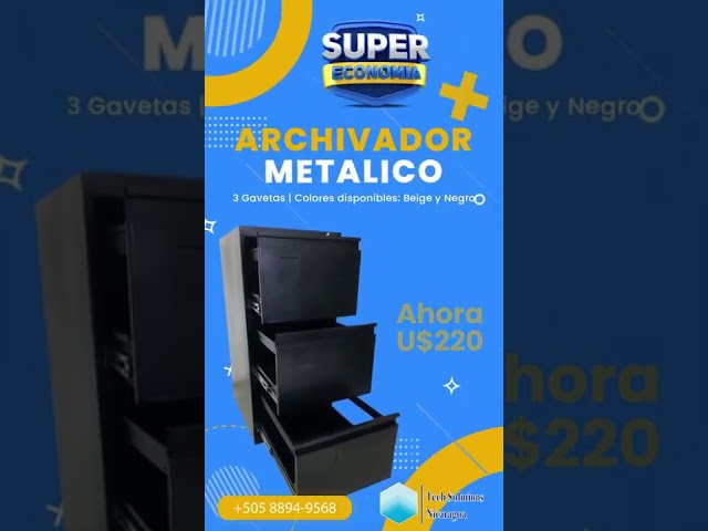 Vídeo relacionado con FlairVibe A4 Armario Archivador Metálico, 3 Cajonera Oficina Archivadores Verticales, Bloqueable, Incluye 2 Llaves, Dispositivo de Inserción, Muebles Oficina