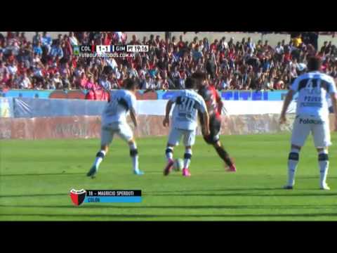 Gol de Sperduti. Colón 1 - Gimnasia 1. Fecha 30. Primera División 2015. FPT.