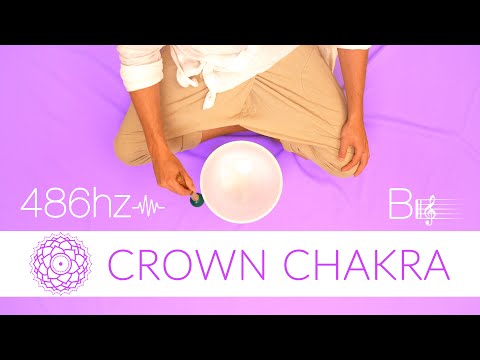 485hz | Quartz Crystal Singing Bowl for Wisdom & Oneness | Crown Chakra 'B' Note | Meditation Music