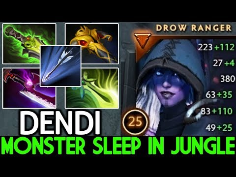 Dendi [Drow Ranger] Monster Sleep in Jungle Cancer Gameplay 7.21 Dota 2