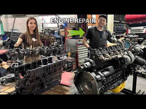 Von den Einzelteilen zum Motor. Montage und Inbetriebnahme des MAN D2866