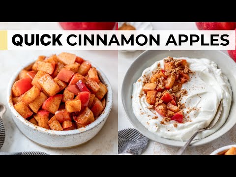 EASY CINNAMON APPLES for oats, yogurt, pancakes and more!