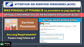 SSS ACOP 2022 for Survivor Pensioner. Ano ang Requirements? Paano mag apply? Step byStep Application