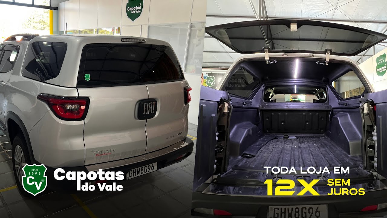 Capota de Fibra Slim Luxo para Fiat Toro - Capotas do Vale