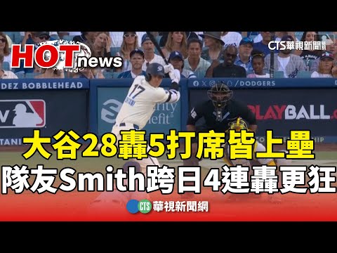 大谷28轟5打席皆上壘　隊友Smith跨日4連轟更狂