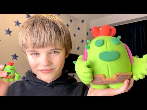 BRAWL STARS - СПАЙК, ЛЕОН и СЭНДИ, ВОРОН. БРАВЛ СТАРС из пластилина Лепим бравл старс из пластилина