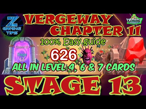 Verge Guardians Chapter 11 Stage 13 (All Level 4-7 Card) | Lords Mobile Vergeway Chapter 11 Stage 13