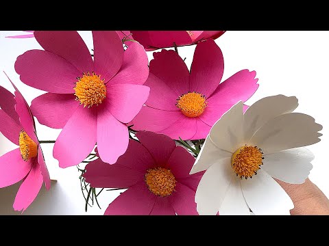 How to Make Paper Flower Cosmos with Cricut or Silhouette Cutting Machines
