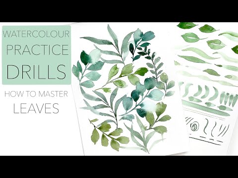 Watercolour DRILLS And Practice Strokes To Help Better Your Leaves!