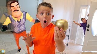 Hello Neighbor Challenge!! Sneaking Into Our House Treasure Hunt!