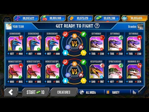 SEGNOSUCHUS vs GLYTHRONAX - HERBIVORES PVP SUPER MODs 999+ (Part 01) - JURASSIC WORLD THE GAME