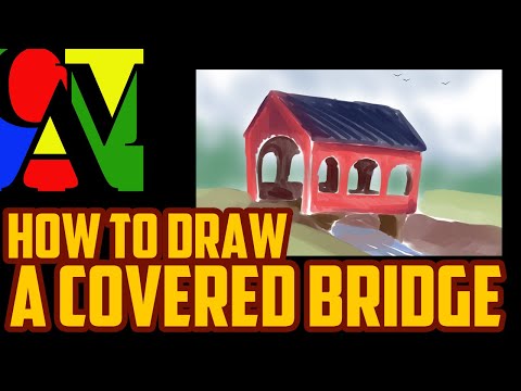 CAM DRawing a covered Bridge