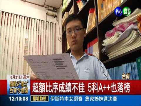 競賽成績不理想 5科A++全落榜