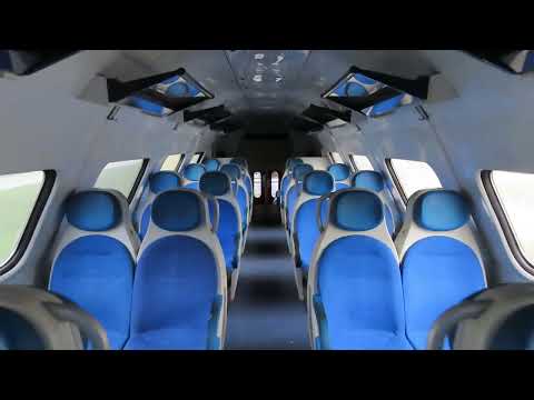 Romania: Internal walk through on a Ilva Mica-Dej Calatori train formed of single double deck coach