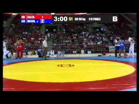 S.Salehizadeh IRI) vs T.Dasdamirov (AZE) 96kg 1/8 - GR - 2013 Junior Wrestling World Championships
