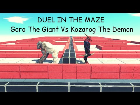 DUEL IN THE MAZE - Goro The Giant Vs Kozarog The Demon ARBS |Animal Revolt Battle Simulator