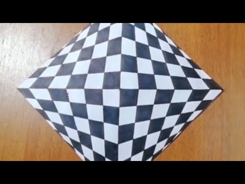 How To Draw Geometric Square Optical illusion Art. 3D Trick Art On Paper