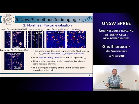 UNSW SPREE 201808-16 Otto Breitenstein - Luminescence imaging of solar cells - new developments